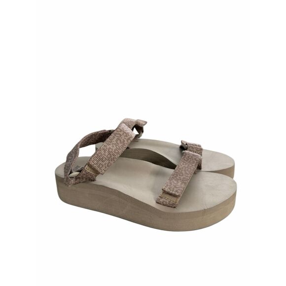 Zella Sandals Womens Size 6 Tan Leopard Print Lightweight Platform - Picture 3 of 6